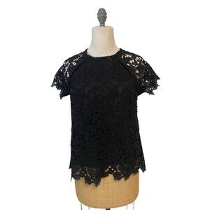 Anthropologie Guest Editor Black Lace top Small